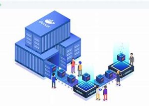 Diagram illustrating Docker architecture components: Docker Engine, Image, Container, and Registry.